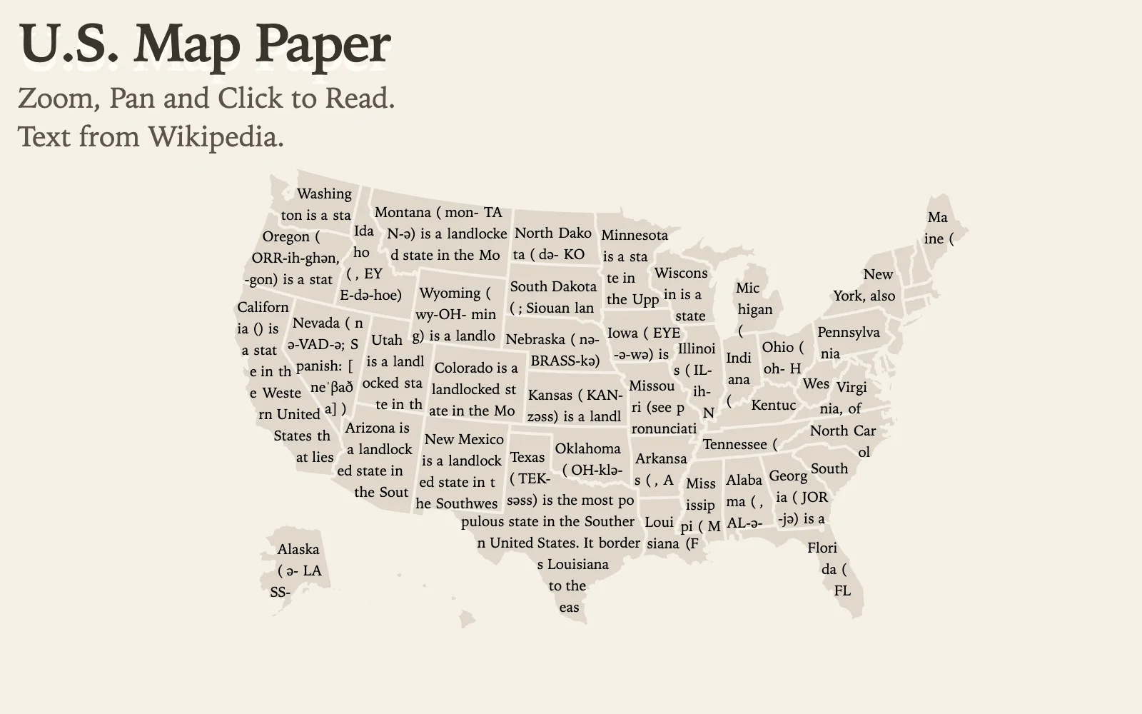 U.S. Map Paper